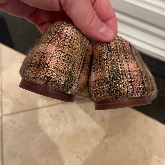 Tory Burch Crystal Bow Pink Tweed Ballet Flats in Rose Gold Broze - Picture 6 of 9